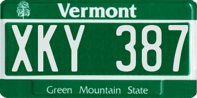 VT license plate XKY387