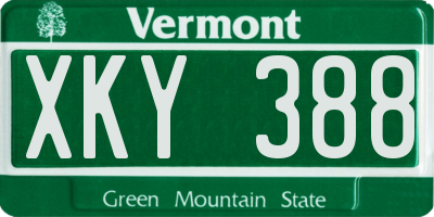 VT license plate XKY388