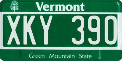 VT license plate XKY390