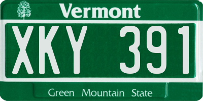 VT license plate XKY391