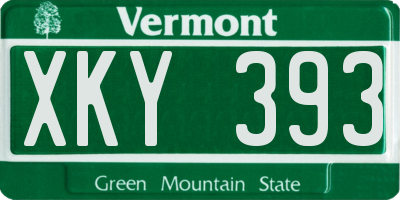 VT license plate XKY393