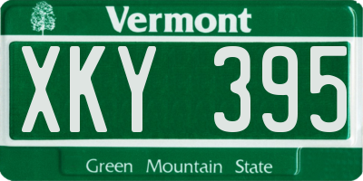 VT license plate XKY395