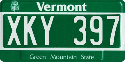VT license plate XKY397