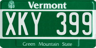 VT license plate XKY399