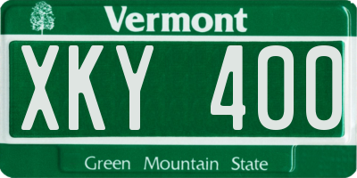 VT license plate XKY400