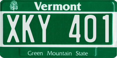 VT license plate XKY401