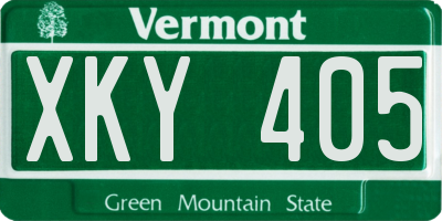 VT license plate XKY405