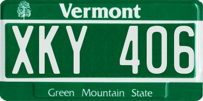 VT license plate XKY406