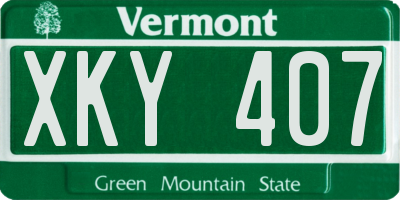 VT license plate XKY407