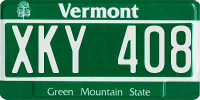VT license plate XKY408