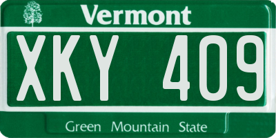VT license plate XKY409