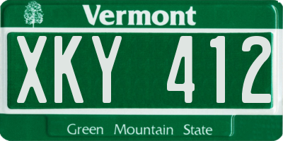 VT license plate XKY412
