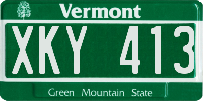 VT license plate XKY413