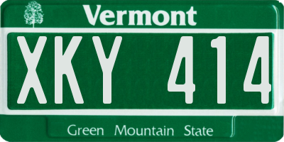 VT license plate XKY414
