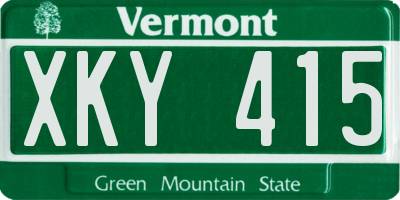 VT license plate XKY415