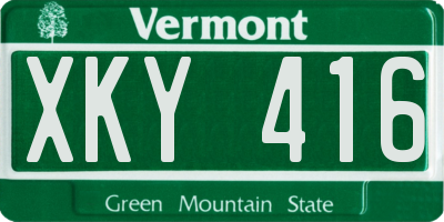 VT license plate XKY416