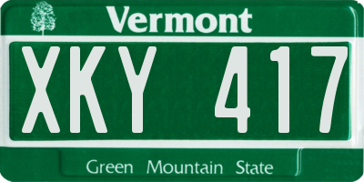 VT license plate XKY417