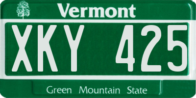 VT license plate XKY425