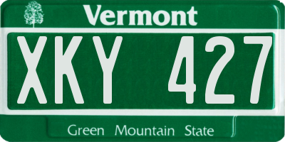 VT license plate XKY427