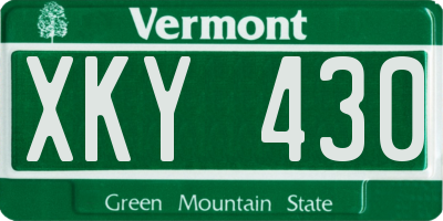 VT license plate XKY430