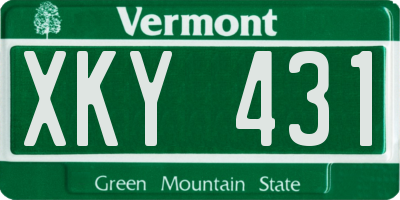 VT license plate XKY431