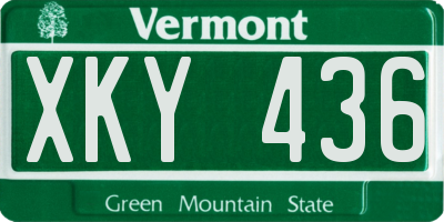 VT license plate XKY436