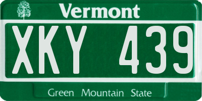 VT license plate XKY439