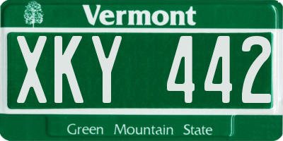 VT license plate XKY442