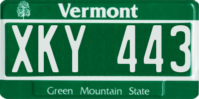 VT license plate XKY443