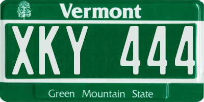 VT license plate XKY444