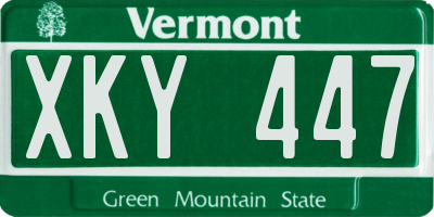 VT license plate XKY447