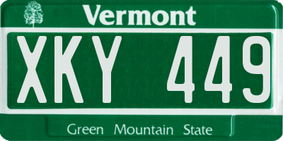 VT license plate XKY449