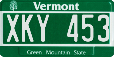 VT license plate XKY453