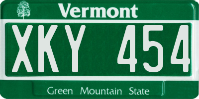 VT license plate XKY454