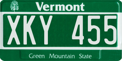VT license plate XKY455