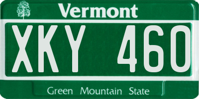 VT license plate XKY460