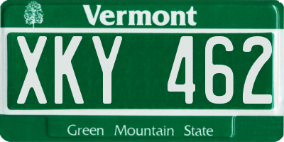 VT license plate XKY462