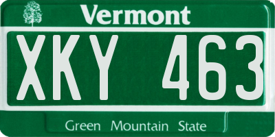 VT license plate XKY463