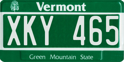VT license plate XKY465