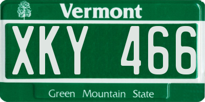 VT license plate XKY466