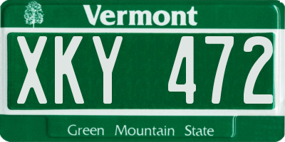 VT license plate XKY472