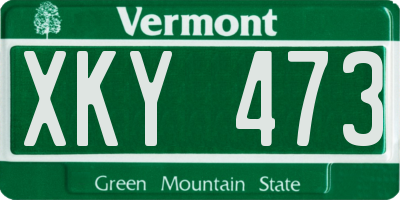 VT license plate XKY473