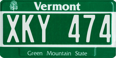 VT license plate XKY474