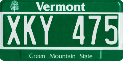VT license plate XKY475