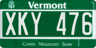 VT license plate XKY476
