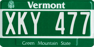 VT license plate XKY477