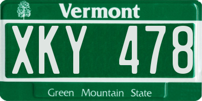 VT license plate XKY478