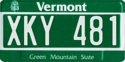 VT license plate XKY481