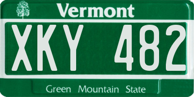 VT license plate XKY482