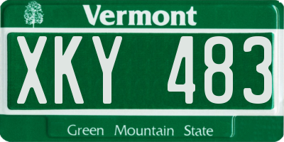 VT license plate XKY483